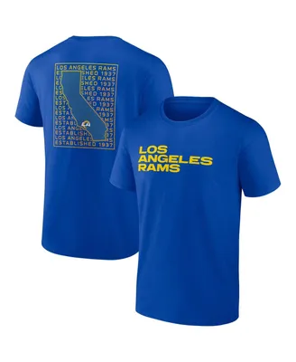 Men's Profile Royal Los Angeles Rams Big and Tall Two-Sided T-shirt