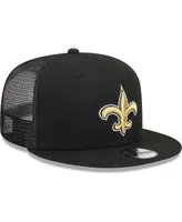 Big Boys and Girls New Era Black New Orleans Saints Main Trucker 9FIFTY Snapback Hat