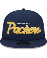 Men's New Era Navy Green Bay Packers Main Script 9FIFTY Snapback Hat