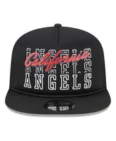 Men's New Era Black California Angels Cooperstown Collection Street Team A-Frame Trucker 9FIFTY Snapback Hat