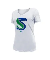 Women's New Era White Seattle Seahawks City Originals V-Neck T-shirt