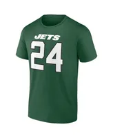 Men's Fanatics Darrelle Revis Green New York Jets Retired Player Icon Name and Number T-shirt