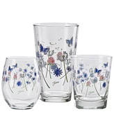 Fiesta Breezy Floral 16-Ounce Tapered Cooler Glass, Set of 4