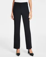 Kasper Petite Mid Rise L-Pocket Straight-Leg Pants