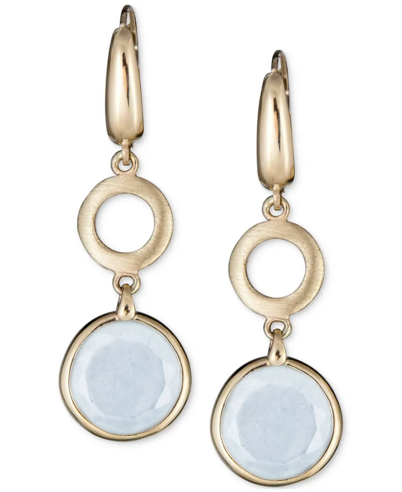 Milky Aquamarine Circle Drop Earrings (8 ct. t.w.) in 14k Gold