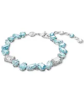 Swarovski Silver-Tone Gema Blue Mixed Cut Bracelet