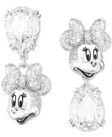 Swarovski Silver-Tone Disney Minnie Mouse Crystal Drop Earrings
