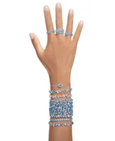 Swarovski Silver-Tone Gema Blue Mixed Cut Bracelet