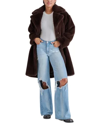 Steve Madden Women's Emery Oversized Long Faux Fur Coat