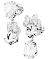 Swarovski Silver-Tone Disney Minnie Mouse Crystal Drop Earrings