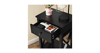 Slickblue 2pcs Bedroom Side End Nightstand with Drawer