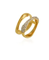 Vince Camuto Gold-Tone Glass Stone Ring, Size 7