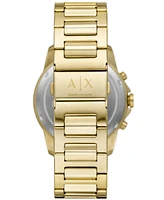 A|X Armani Exchange Men's Banks Chronograph Gold-Tone Stainless Steel Watch 44mm