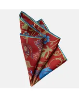 Elizabetta Men's Pavone - Large Silk Pocket Square for Men