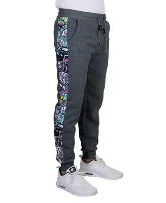 Galaxy By Harvic Men's Fleece-Lined Jogger Sweatpants with Contrast Trim Design