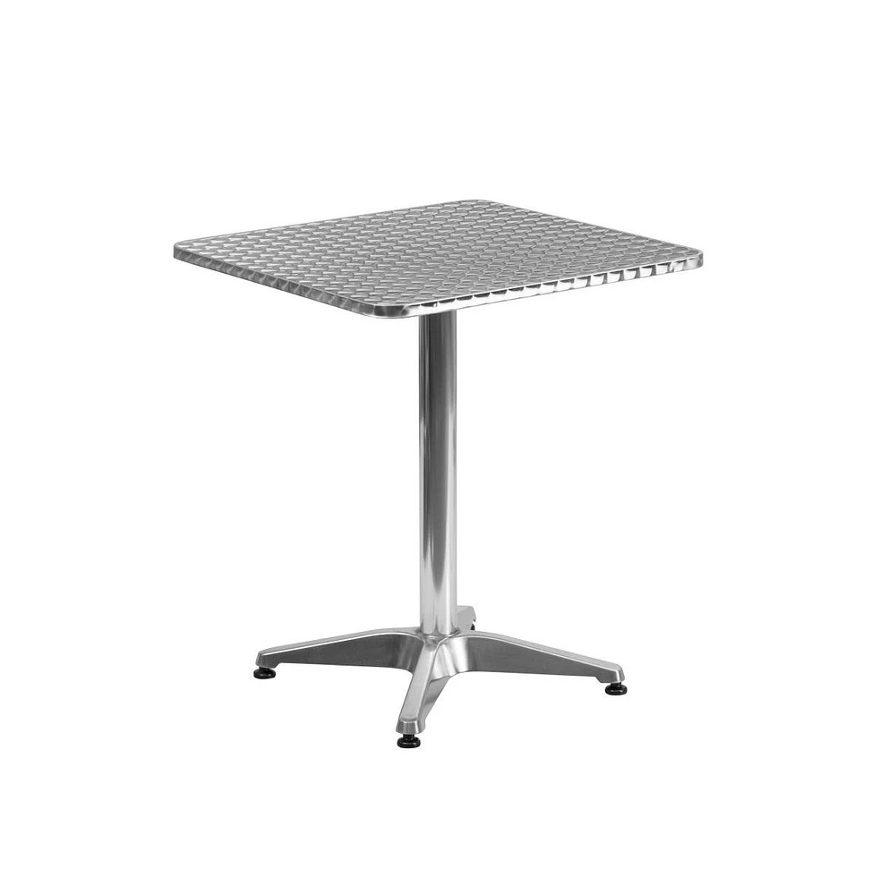 23.5'' Square Aluminum Indoor-Outdoor Table With Base