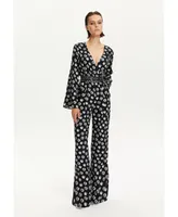 Nocturne Women's Printed V-Neck Belted Jumpsuit - Multi