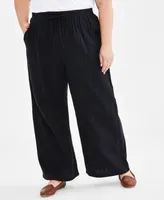 Style & Co Plus Gauze Wide-Leg Pull-On Pants, Created for Macy's