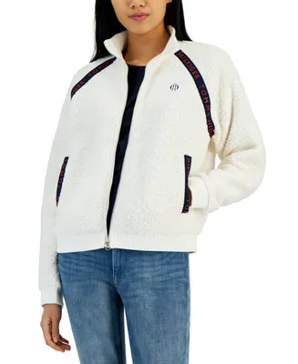 Tommy Hilfiger Women's Sherpa Fleece Raglan-Sleeve Bomber Jacket