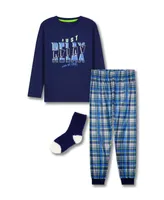 Max & Olivia Little Boys Pajama with Socks, 3 Piece Set