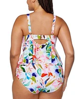 Raisins Curve Trendy Plus Size Printed Tankini Top Bottoms