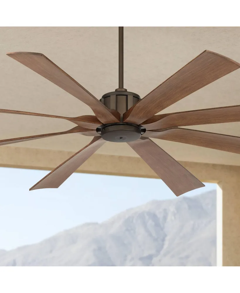 70" Defender Industrial Rustic Farmhouse Indoor Outdoor Ceiling Fan with Remote Control Oil Rubbed Bronze Koa Damp Rated for Patio Exterior House Home