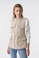 Furniq Uk Women's Stitch Drawstring Sleeveless Jacket, Waistcoat