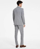 Dkny Mens Black White Plaid Modern Suit Separates
