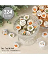 Fall Friends Thanksgiving Small Round Candy Stickers Favor Labels 324 Count - Assorted Pre
