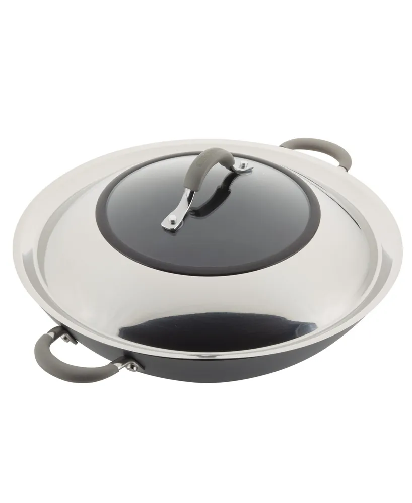 Circulon Elementum Hard-Anodized Aluminum Nonstick 14" Wok with Side Handles and Lid