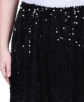 Ny Collection Petite Knee Length Sequined Skirt