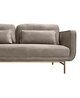 Armen Living Lilou 77" Velvet with Metal Legs Sofa
