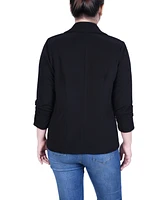 Ny Collection Petite 3/4 Sleeve Knit Ottoman Blazer