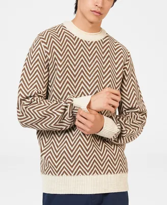 Ben Sherman Men's Jacquard Crew Sweater