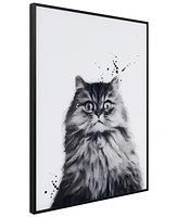Empire Art Direct "Nebelung" Pet Paintings on Printed Glass Encased with A Black Anodized Frame, 24" x 18" x 1"