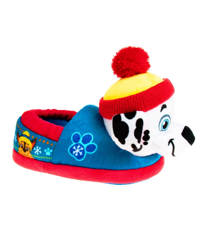 Nickelodeon Little Boys Paw Patrol Marshall and Chase Dual Sizes Slippers