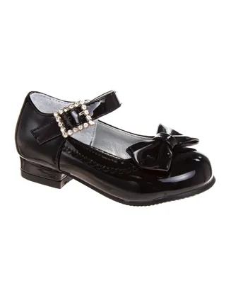 Josmo Little Girls Bow Detail Low Heeled Dress Shoes