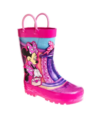 Disney Little Girls Minnie Mouse Slip On Rain Boots