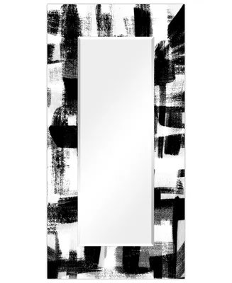 Empire Art Direct "Jam Session Ii" Rectangular Beveled Mirror on Free Floating Printed Tempered Art Glass, 72" x 36" x 0.4"