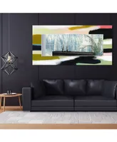 Empire Art Direct "Sunder Ii" Rectangular Beveled Mirror on Free Floating Printed Tempered Art Glass, 72" x 36" x 0.4" - Multi