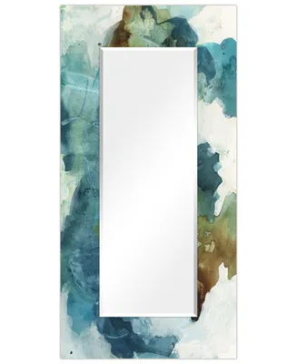 Empire Art Direct "Blue Sky" Rectangular Beveled Mirror on Free Floating Printed Tempered Art Glass, 72" x 36" x 0.4"