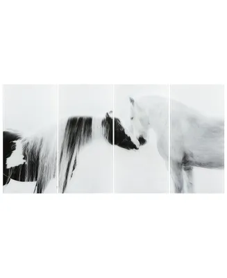 Empire Art Direct "Collection of Horses Iii Abcd" Frameless Free Floating Tempered Glass Panel Graphic Wall Art Set of 4, 72" x 36" x 0.2" Each