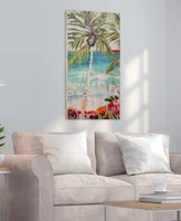 Empire Art Direct "Palm Tree Whimsy I" Fine Giclee Printed Directly on Hand Finished Ash Wood Wall Art, 48" x 24" x 1.5"