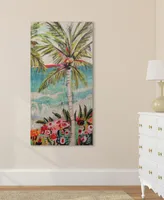 Empire Art Direct "Palm Tree Whimsy Ii" Fine Giclee Printed Directly on Hand Finished Ash Wood Wall Art, 48" x 24" x 1.5" - Multi