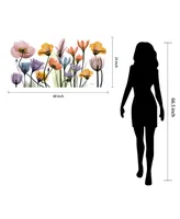 Empire Art Direct "Flowerscape Portrait" Frameless Free Floating Tempered Glass Panel Graphic Wall Art, 24" x 48" x 0.2"