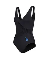 Women's Tommy Bahama Black Los Angeles Dodgers Pearl Clara One-Piece Swimsuit
