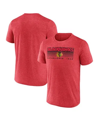 Men's Fanatics Heathered Red Chicago Blackhawks Prodigy Performance T-shirt