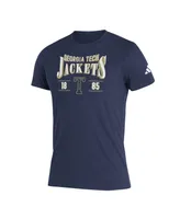 Men's adidas Navy Georgia Tech Yellow Jackets Along The Shadow Tri-Blend T-shirt