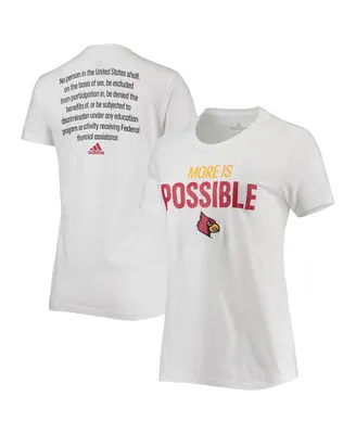 Women's adidas White Louisville Cardinals More Is Possible T-shirt
