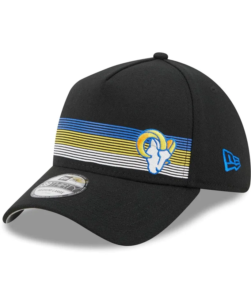 Men's New Era Black Los Angeles Rams Flawless Stripe 39THIRTY Flex Hat